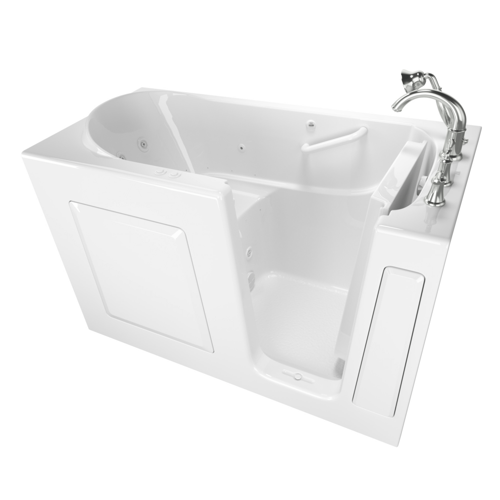 Gelcoat Value Series 30 x 60-Inch Walk-in Tub With Combination Air Spa and Whirlpool Systems - Right-Hand Drain With Faucet